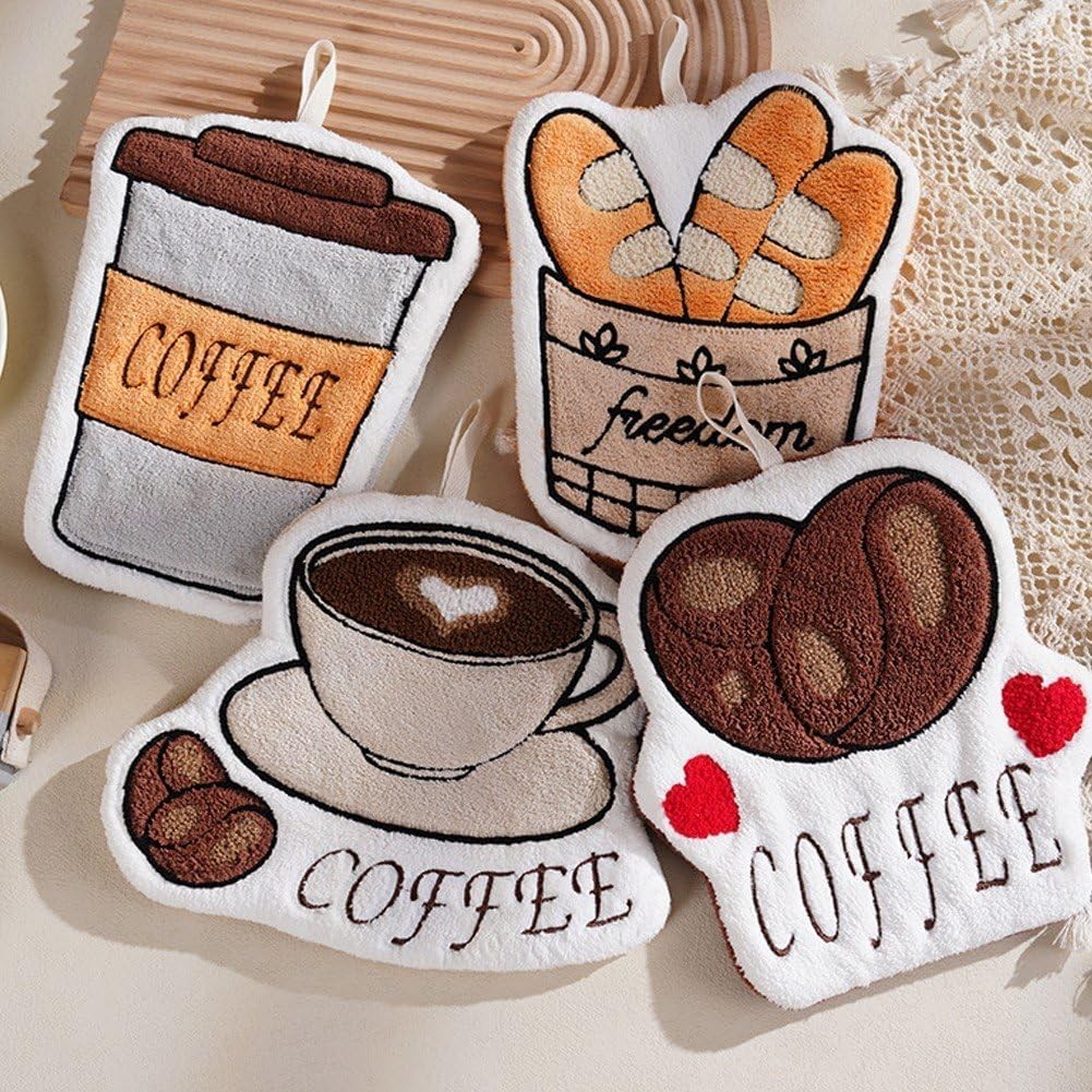 Panos de Cozinha Macios para Cantinho de Café com Alça e Ótima Absorção